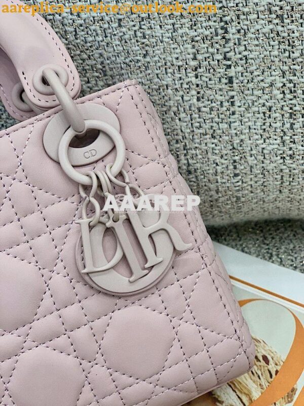 Replica Dior Mini Lady Dior Ultra-Matte Lavender Tote Bag 5