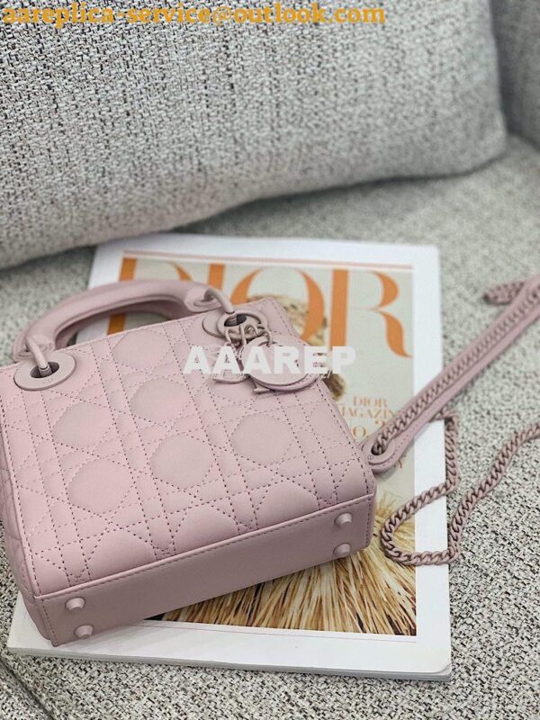 Replica Dior Mini Lady Dior Ultra-Matte Lavender Tote Bag 7