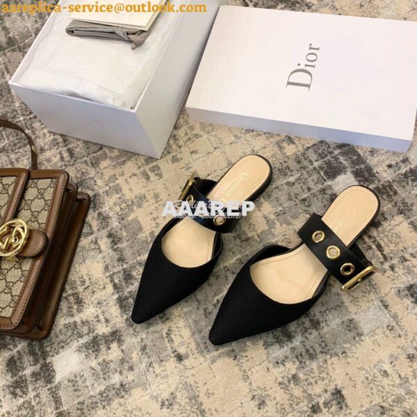 Replica Dior D-DIOR Mule KCB442 Black 3