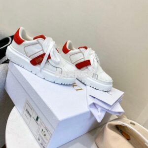 Replica DiorID Sneaker White Rubber and Calfskin KCK278 with Red 2