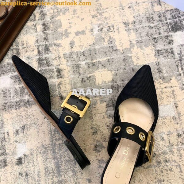 Replica Dior D-DIOR Mule KCB442 Black 7