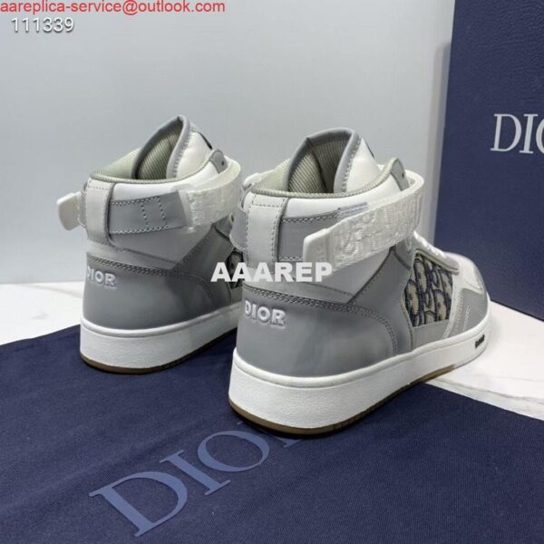 Replica Dior 3SH132 B27 High Top Sneaker Beige Calfskin With Oblique Jacquard 6