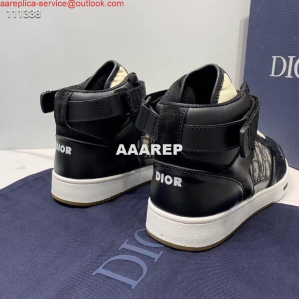 Replica Dior 3SH132 B27 High Top Sneaker Black Calfskin With Oblique Jacquard 6