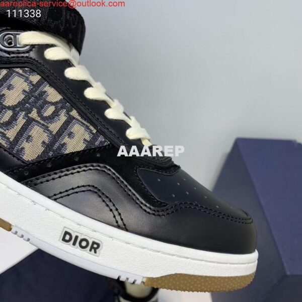 Replica Dior 3SH132 B27 High Top Sneaker Black Calfskin With Oblique Jacquard 8