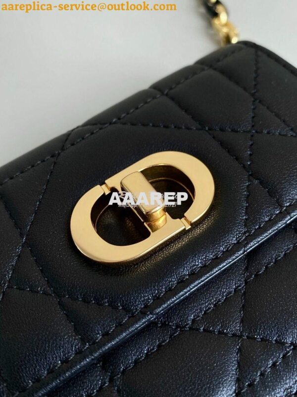 Replica Dior Miss Caro Micro Bag Black Macrocannage Lambskin S5170U 4