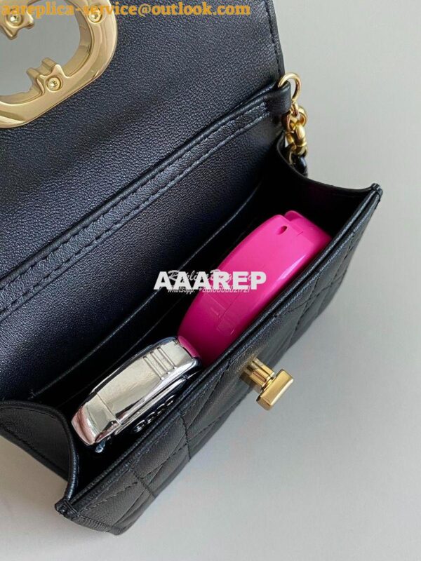 Replica Dior Miss Caro Micro Bag Black Macrocannage Lambskin S5170U 10