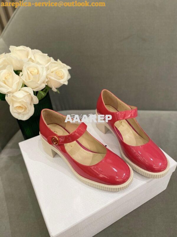 Replica Dior D-Doll Pump Pink Shiny Calfskin KCP909 4