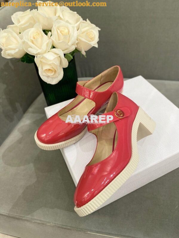 Replica Dior D-Doll Pump Pink Shiny Calfskin KCP909 7