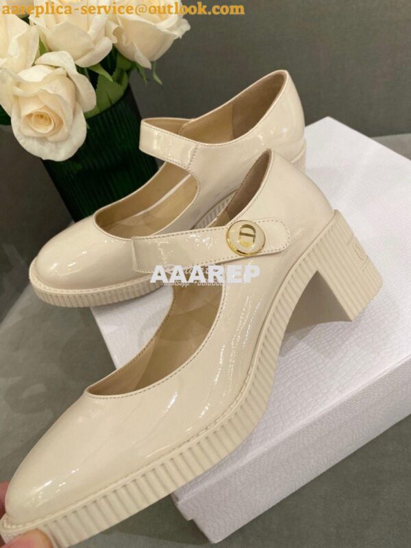 Replica Dior D-Doll Pump White Shiny Calfskin KCP909 7