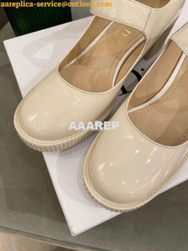 Replica Dior D-Doll Pump White Shiny Calfskin KCP909 10