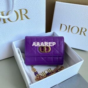 Replica Dior Miss Caro Micro Bag Purple Macrocannage Lambskin S5170U 2