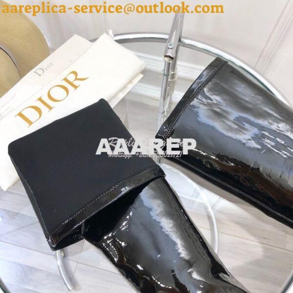 Replica Dior D-Doll Thigh Boot Black Crinkled and Stretch Patent Calfs 10