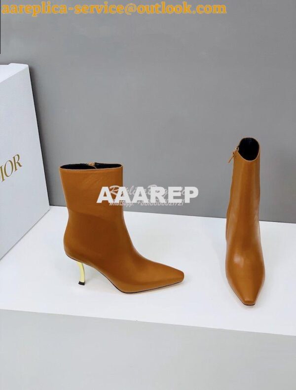 Replica Dior D-Fame Heeled Ankle Boot KDI806 Smooth Calfskin 4