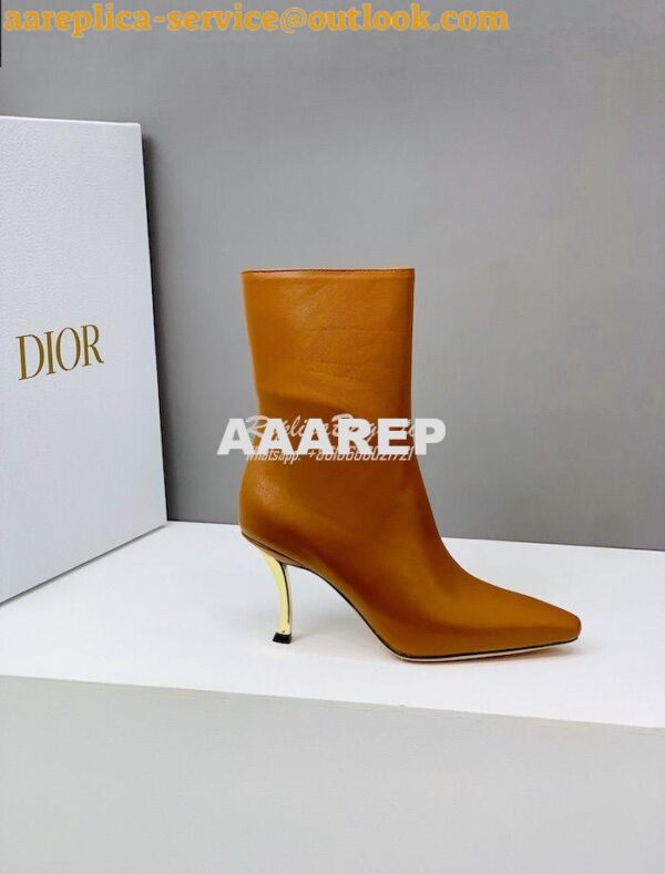 Replica Dior D-Fame Heeled Ankle Boot KDI806 Smooth Calfskin 4