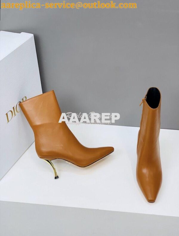 Replica Dior D-Fame Heeled Ankle Boot KDI806 Smooth Calfskin 7