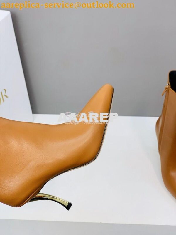 Replica Dior D-Fame Heeled Ankle Boot KDI806 Smooth Calfskin 8