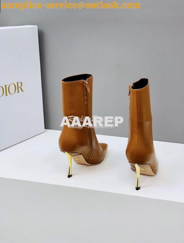 Replica Dior D-Fame Heeled Ankle Boot KDI806 Smooth Calfskin 9