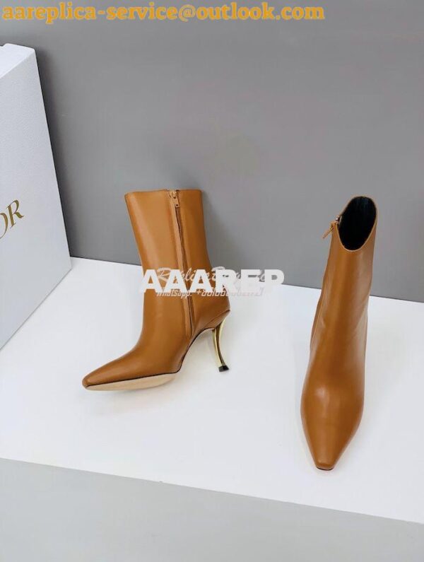 Replica Dior D-Fame Heeled Ankle Boot KDI806 Smooth Calfskin 10