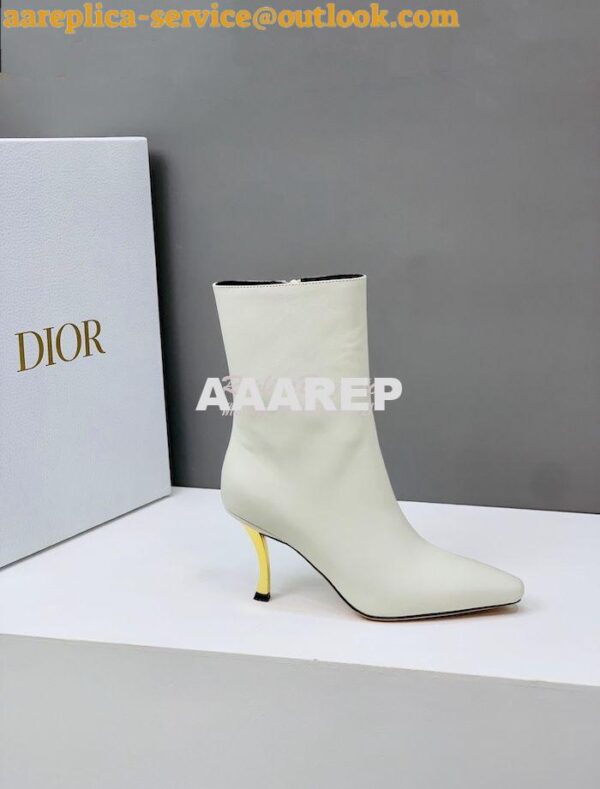 Replica Dior D-Fame Heeled Ankle Boot KDI806 Smooth Calfskin 11