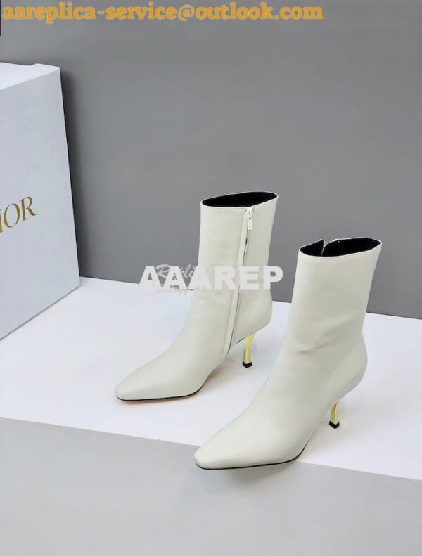 Replica Dior D-Fame Heeled Ankle Boot KDI806 Smooth Calfskin 14