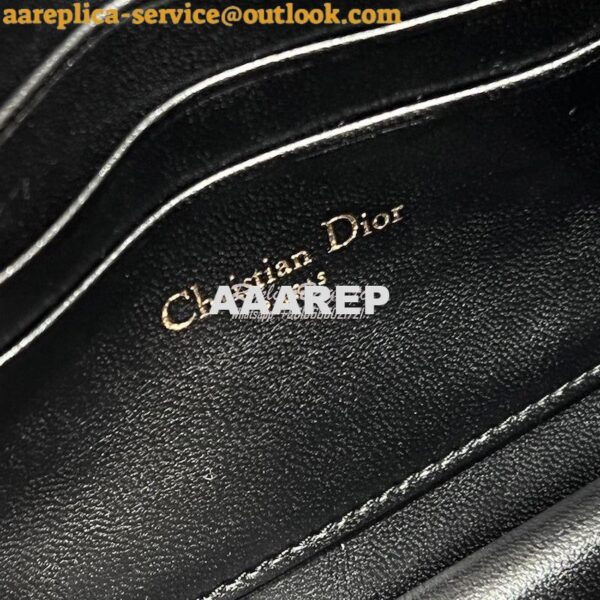 Replica Dior Miss Caro Mini Bag Macrocannage Lambskin S5169U Black 8
