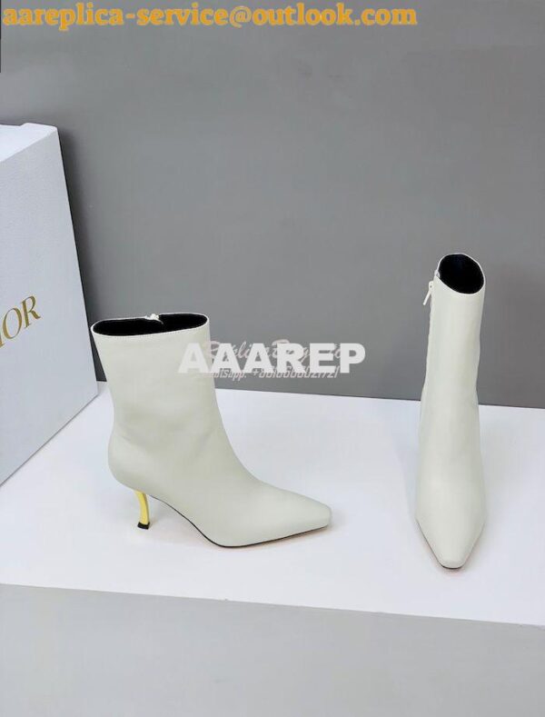 Replica Dior D-Fame Heeled Ankle Boot KDI806 Smooth Calfskin 15