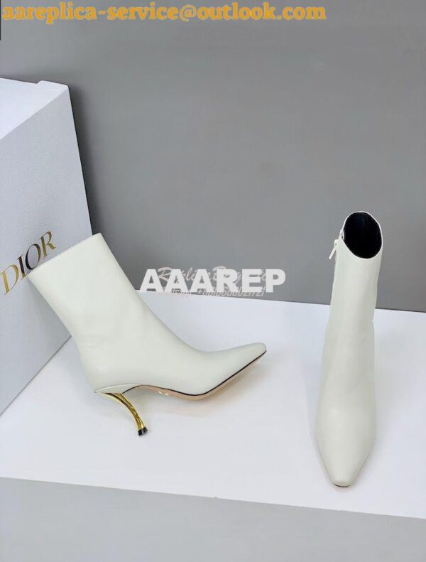 Replica Dior D-Fame Heeled Ankle Boot KDI806 Smooth Calfskin 14