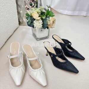 Replica Dior D-Fame Heeled Mule KCQ776 Lambskin