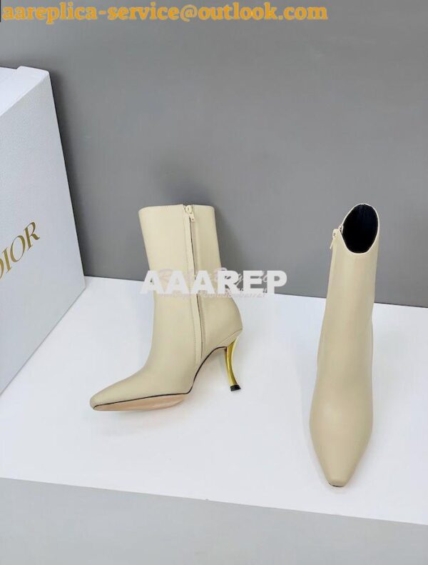 Replica Dior D-Fame Heeled Ankle Boot KDI806 Smooth Calfskin 22