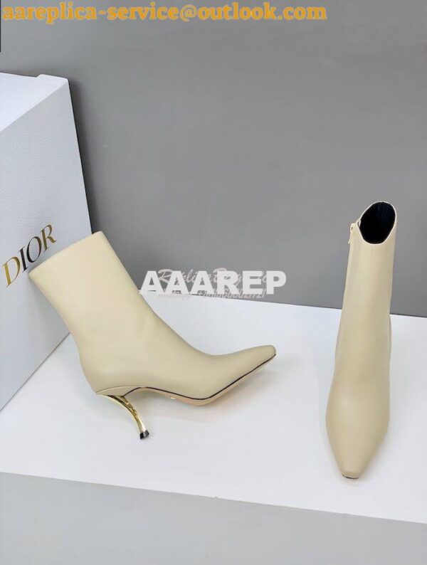 Replica Dior D-Fame Heeled Ankle Boot KDI806 Smooth Calfskin 25