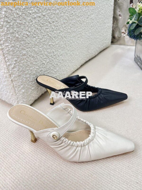 Replica Dior D-Fame Heeled Mule KCQ776 Lambskin 4