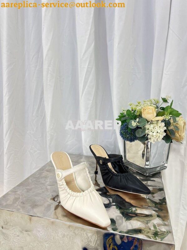 Replica Dior D-Fame Heeled Mule KCQ776 Lambskin 5