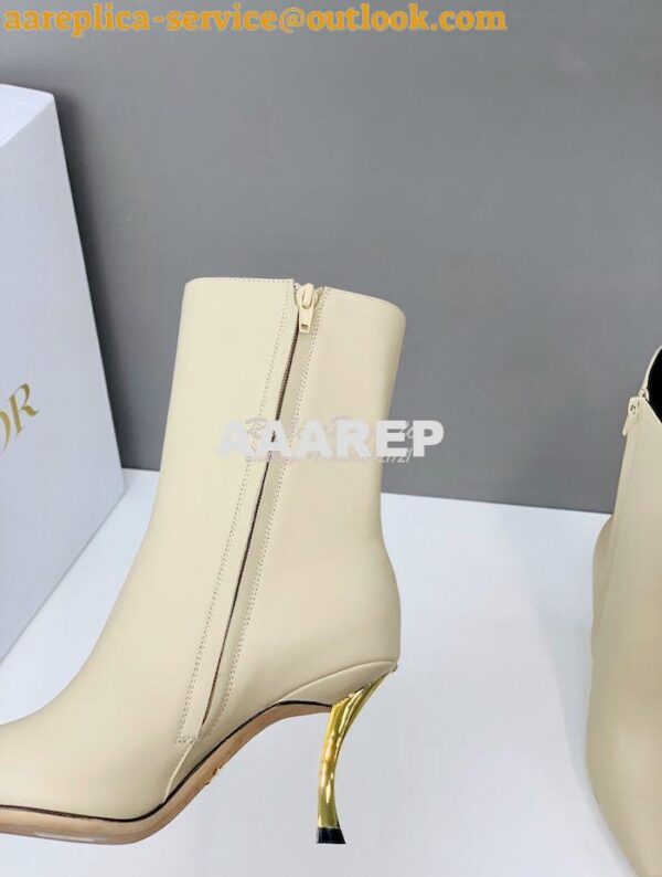 Replica Dior D-Fame Heeled Ankle Boot KDI806 Smooth Calfskin 28