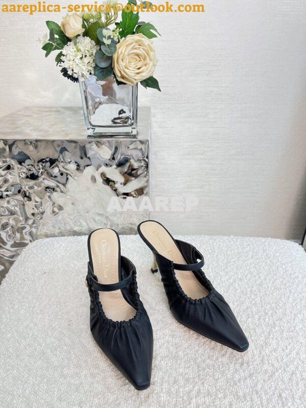 Replica Dior D-Fame Heeled Mule KCQ776 Lambskin 7