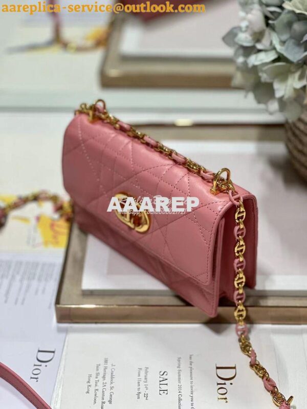 Replica Dior Miss Caro Mini Bag Macrocannage Lambskin S5169U Light Pin 2
