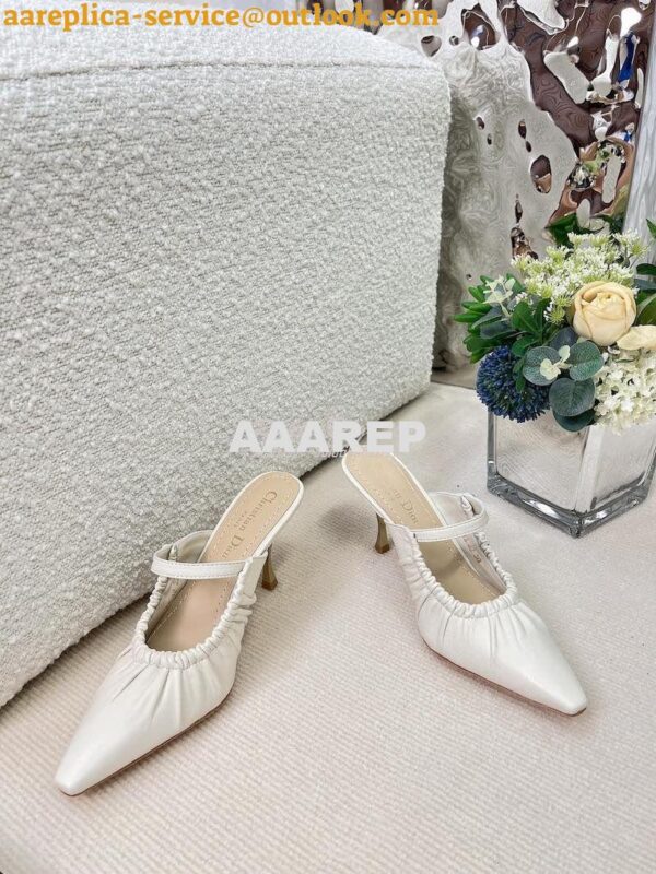 Replica Dior D-Fame Heeled Mule KCQ776 Lambskin 14