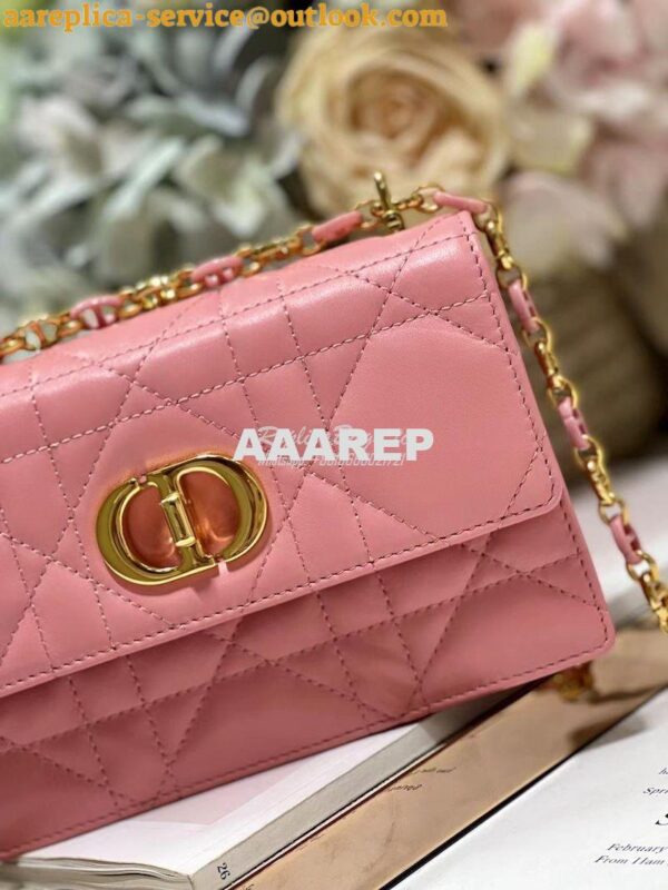 Replica Dior Miss Caro Mini Bag Macrocannage Lambskin S5169U Light Pin 3