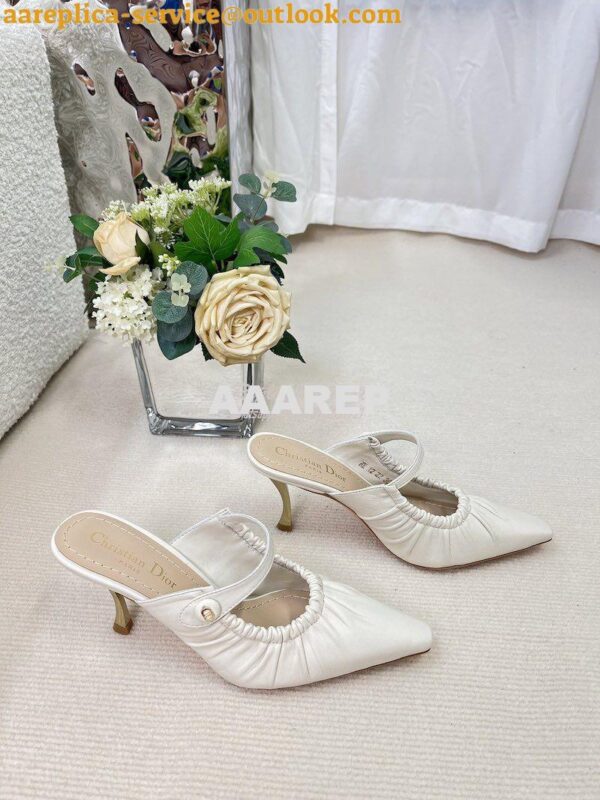 Replica Dior D-Fame Heeled Mule KCQ776 Lambskin 19