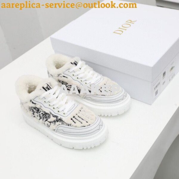 Replica Dior Addict Sneaker Black Toile de Jouy Embroidered Natural Sh 5