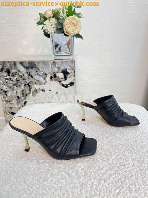 Replica Dior D-Fame Heeled Sandal Pleated Lambskin KCQ775 6