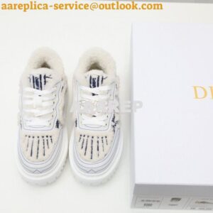 Replica Dior Addict Sneaker Blue Toile de Jouy Embroidered Natural She 2