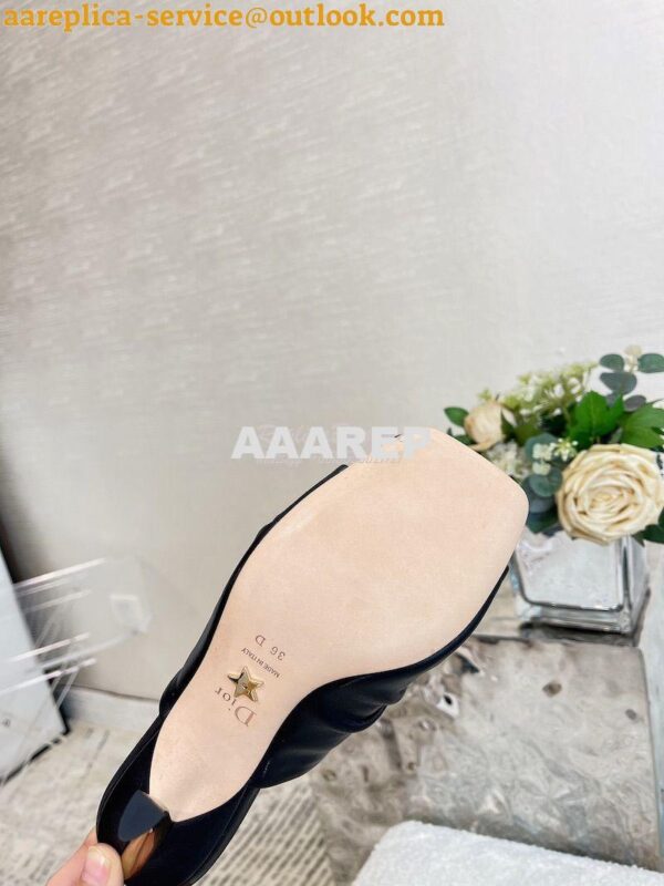 Replica Dior D-Fame Heeled Sandal Pleated Lambskin KCQ775 12