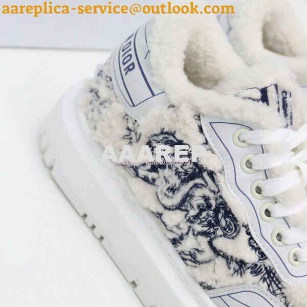 Replica Dior Addict Sneaker Blue Toile de Jouy Embroidered Natural She 8