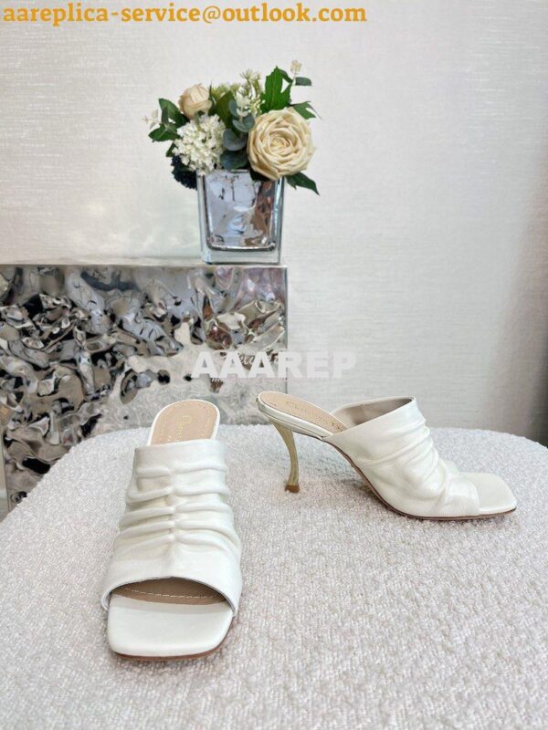 Replica Dior D-Fame Heeled Sandal Pleated Lambskin KCQ775 17