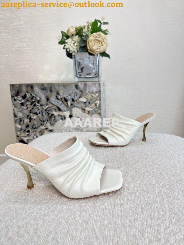 Replica Dior D-Fame Heeled Sandal Pleated Lambskin KCQ775 18