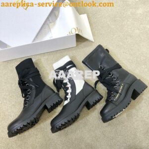 Replica Dior D-Fight Ankle Boot Black Lambskin KCI694 2