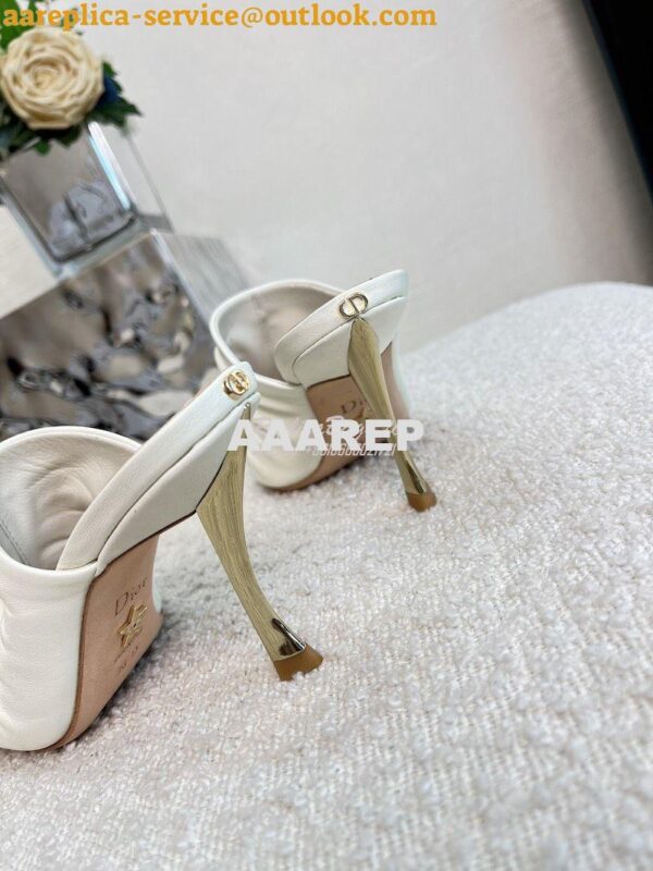 Replica Dior D-Fame Heeled Sandal Pleated Lambskin KCQ775 21