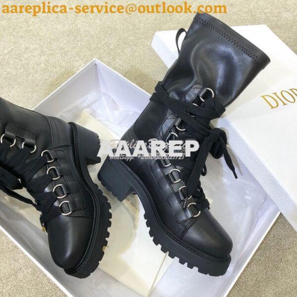 Replica Dior D-Fight Ankle Boot Black Lambskin KCI694 7