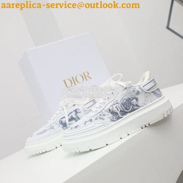 Replica Dior Addict Sneaker French Blue Toile de Jouy Technical Fabric 6