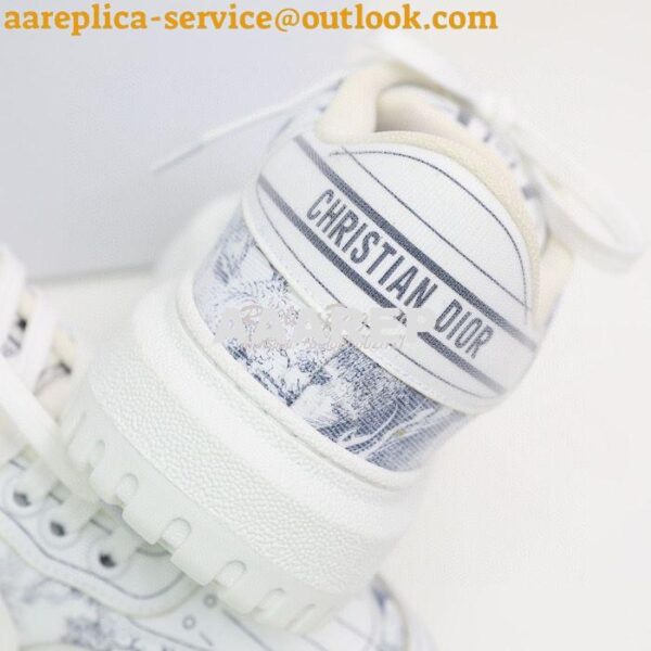 Replica Dior Addict Sneaker French Blue Toile de Jouy Technical Fabric 8